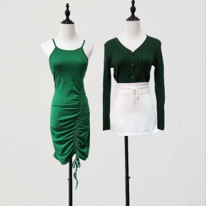 Green Drawstring Dress