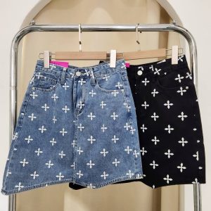 Floral Printed Denim Skirt