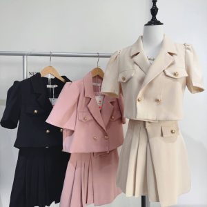 Puff Short Sleeve Two Piece Set